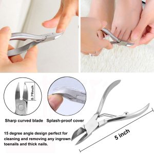 11PCS Toenail Clippers for Thick Nails, Ingrown Toenail Tools Removal Kit  for Seniors, Professional Toe Nail Clipper Adult Long Handle, Pedicure Kit  Set Nail Cutter Manicure Tool